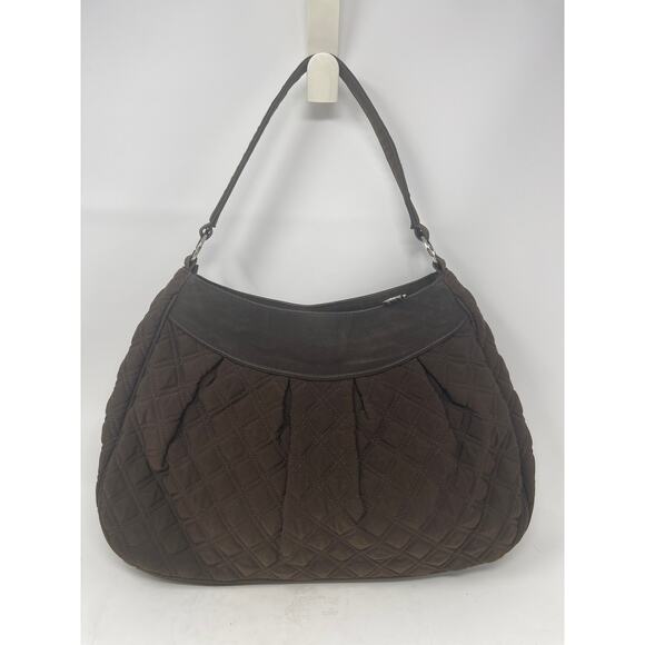 Brown Quilted Vera Bradley Large 17" Boho Handbag Bag - Picture 2 of 12